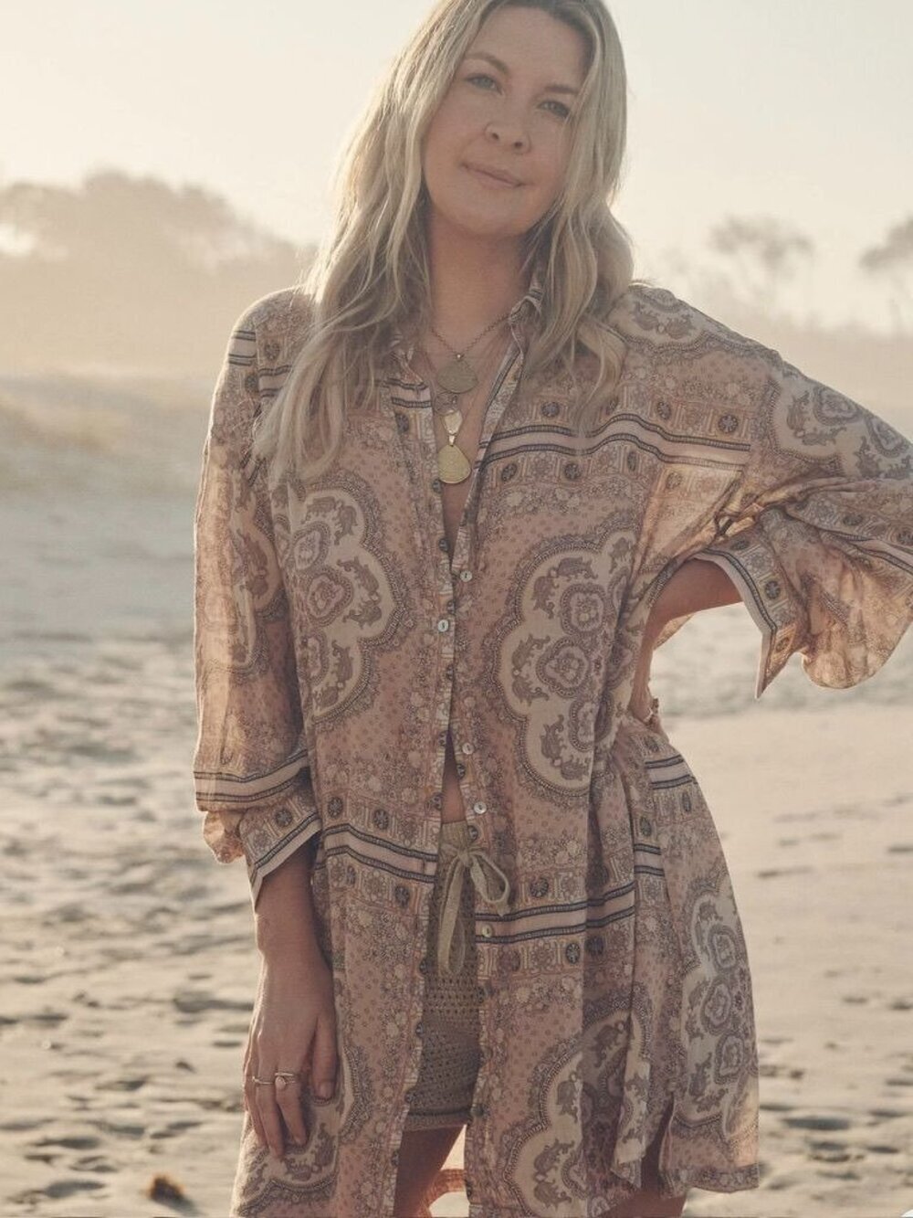 Spell x Baby Anything x Elle Ferguson NWT Rumour Print Shirtdress in XS - Picture 4 of 4